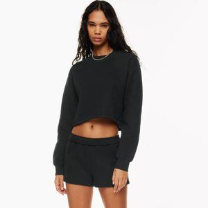 TNA cozy fleece perfect cropped Crewneck